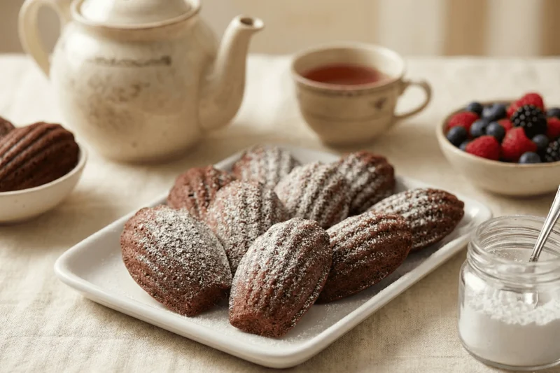 vianočné medvedie labky na stole s cukrom čajom a ovocím