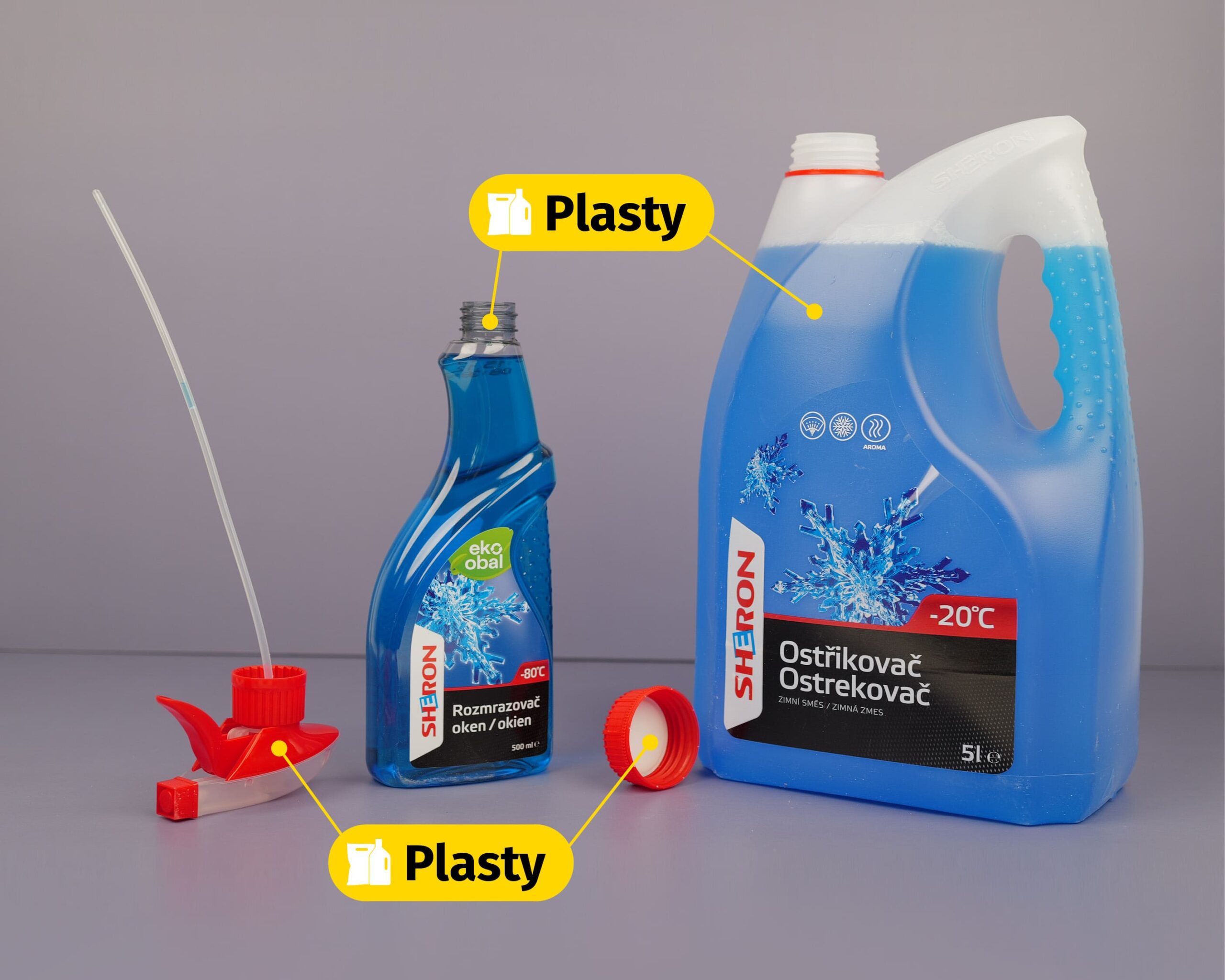 ukážka z akých materiálov pozostávajú produkty autokozmetiky